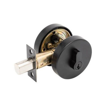 Zanda Jura Elite Round Slimline Deadbolt Single Cylinder Matte Black