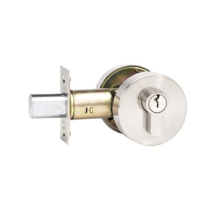 Zanda Jura Elite Round Slimline Deadbolt Single Cylinder Brushed Nickel