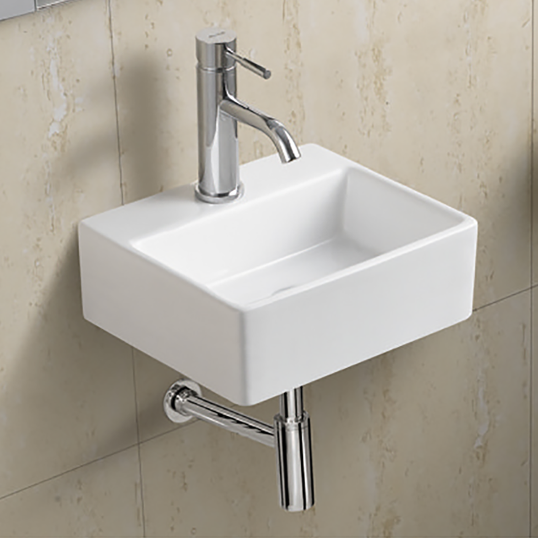 340X295X120mm Bathroom Wall Hung Mount Ceramic Wash Basin Vanity Sink BA006