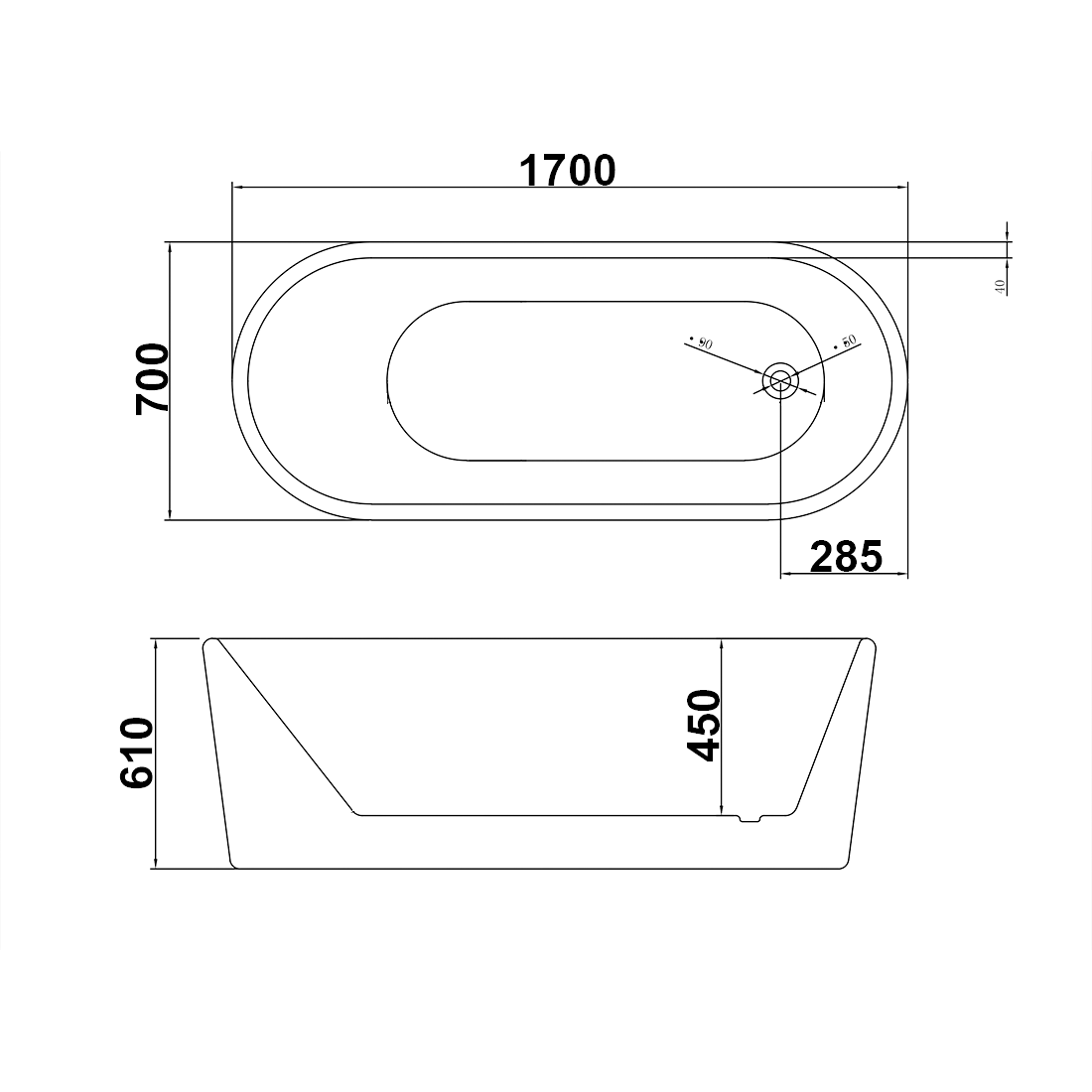 OVAL 1700 FS BATH