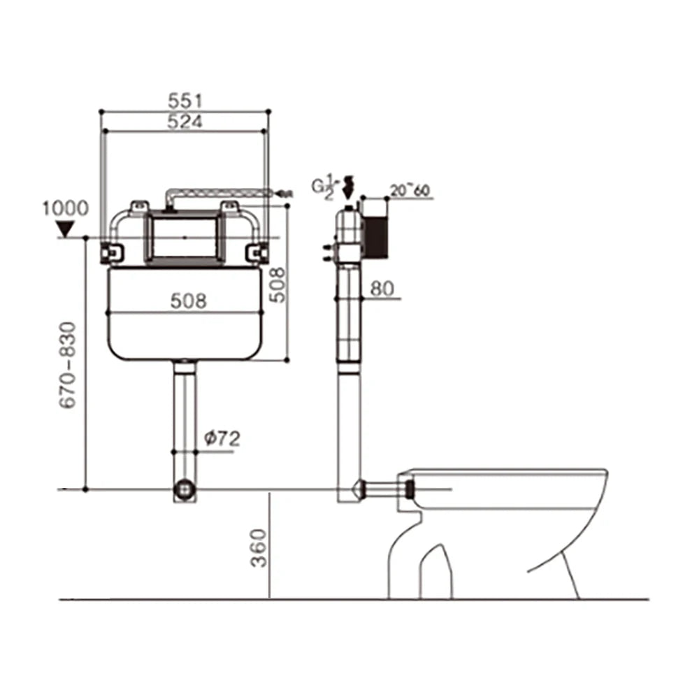 Baiachi R&T In-Wall Cistern G3003