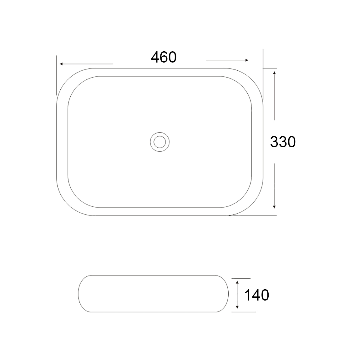 Ceramic Counter Top Basin Matte Black