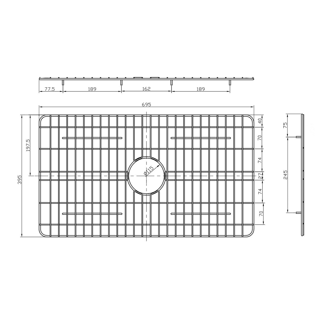 Baiachi Butler Farmhouse Kitchen Laundry Sink Grid Stainless Steel