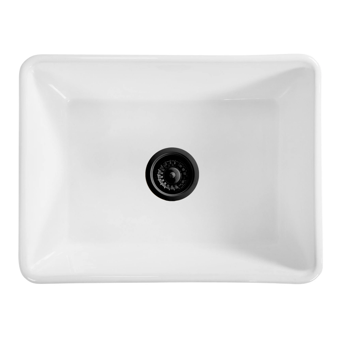 Baiachi 605X455X255mm Butler Farmhouse Fireclay Kitchen Laundry Sink Matte Black Waste