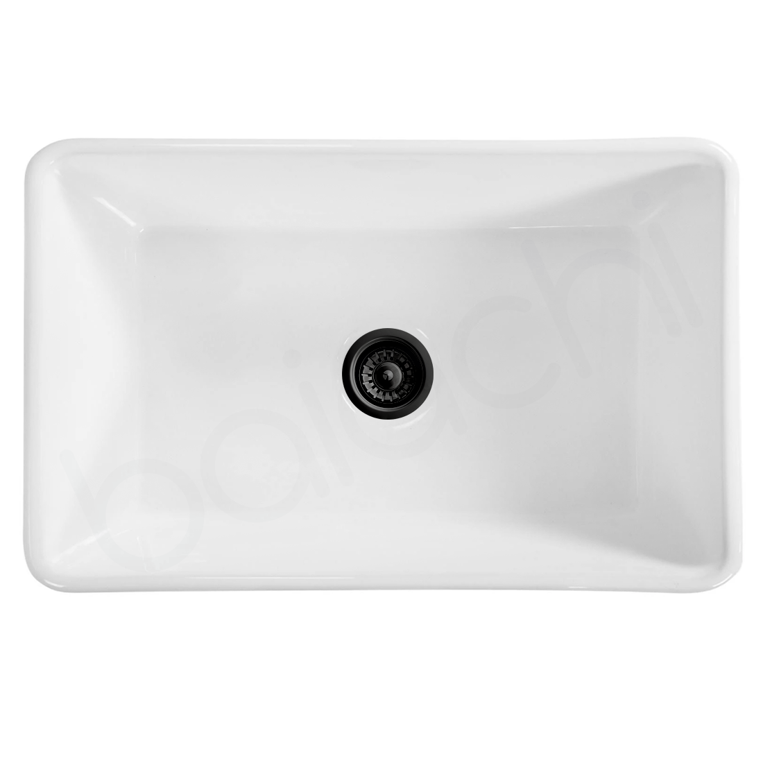 Baiachi 835X460X255mm Butler Farmhouse Fireclay Kitchen Laundry Sink Matte Black Waste