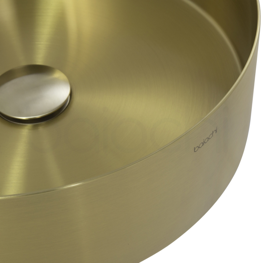 Baiachi 380mm Stainless Steel Brushed Gold Above Counter Top Basin