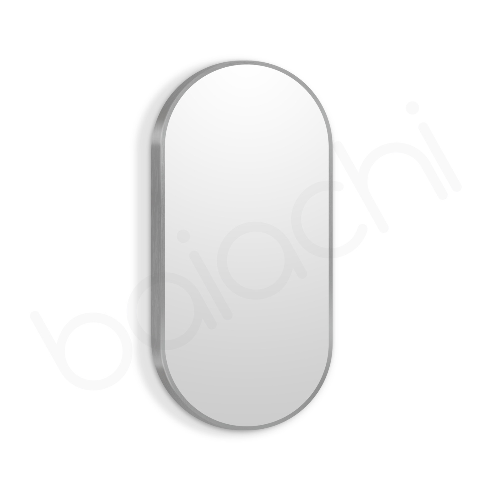 Baiachi Oval 450mmx900mm Frame Mirror Brushed Silver