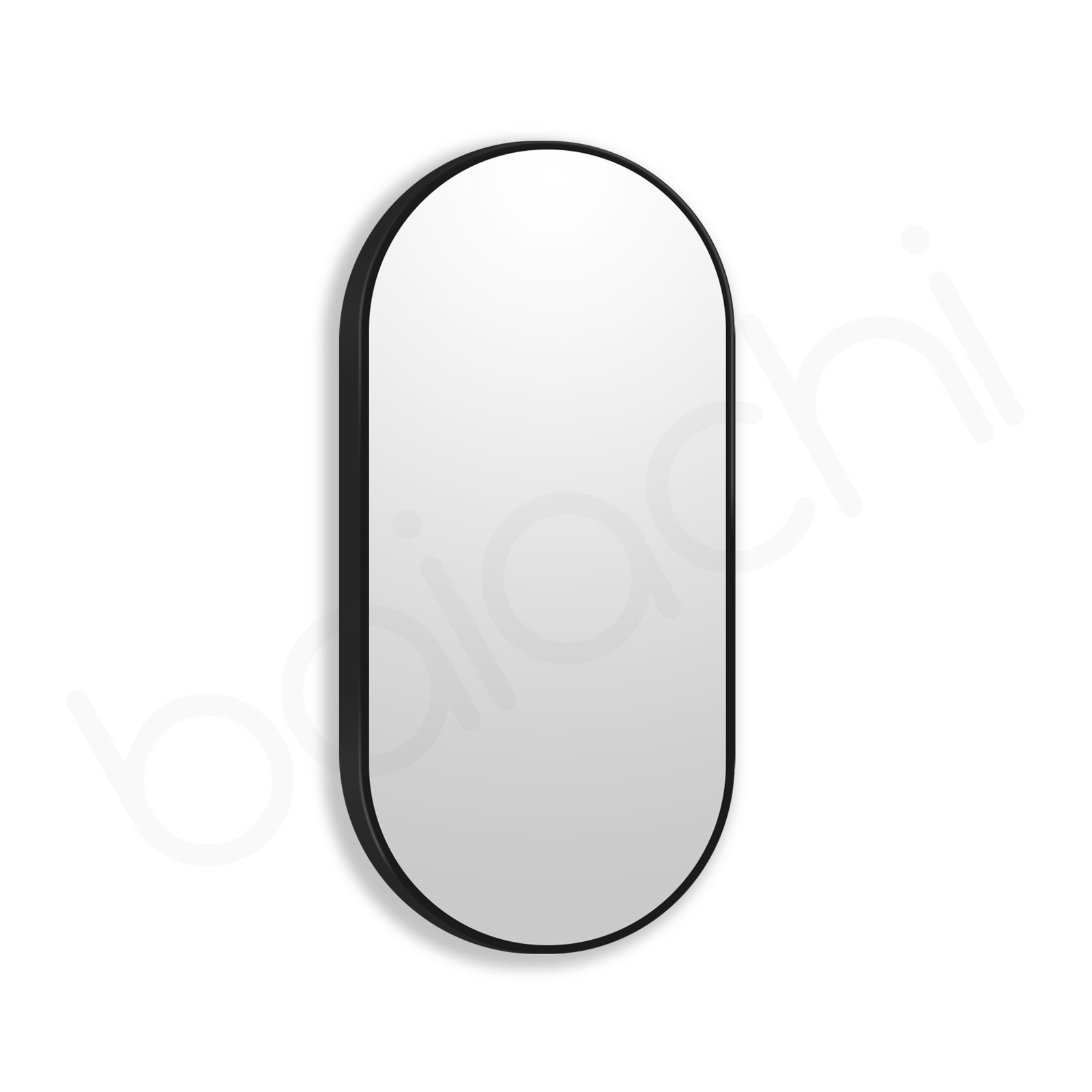 Baiachi Oval 450mmx900mm Frame Mirror Matte Black