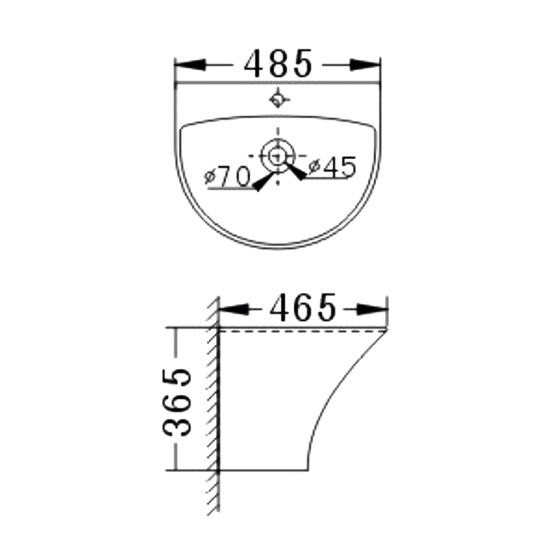 Ceramic Wall Hung Basin