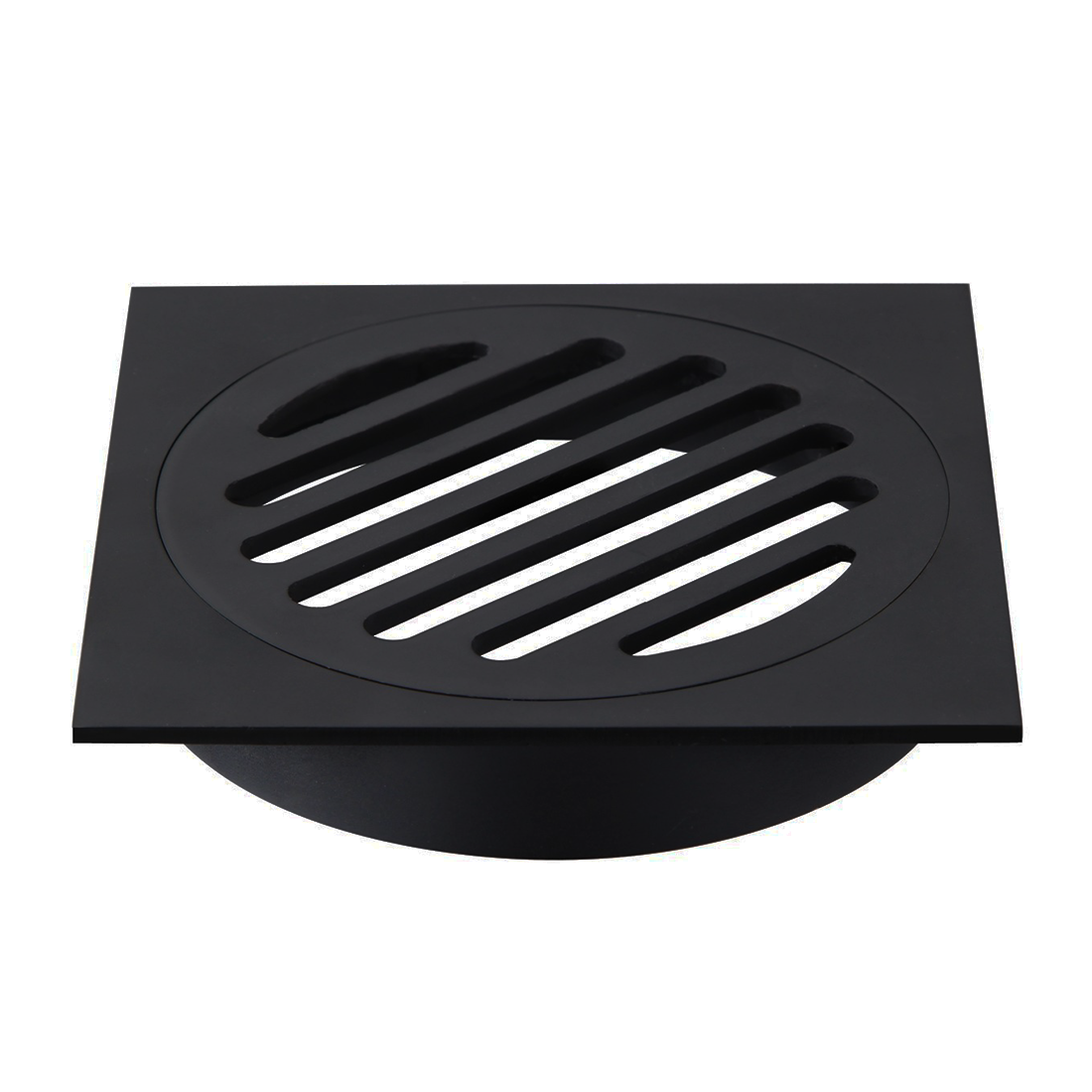 110X110mm Black Bathroom Shower 100mm Outlet Floor Waste Drain Grate