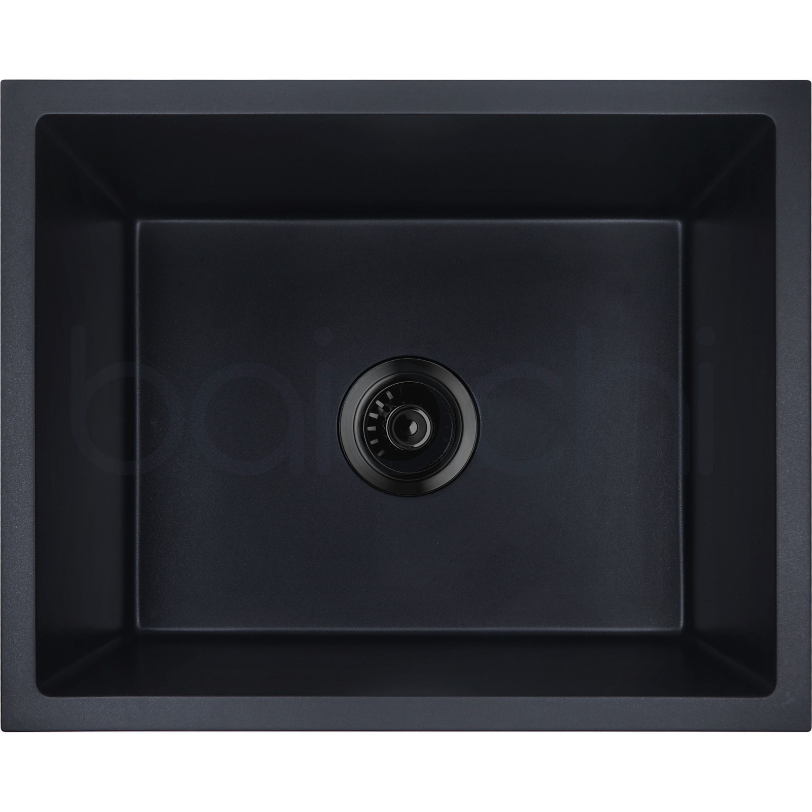 Baiachi Single Bowl Granite Kitchen Sink Black with Black Waste