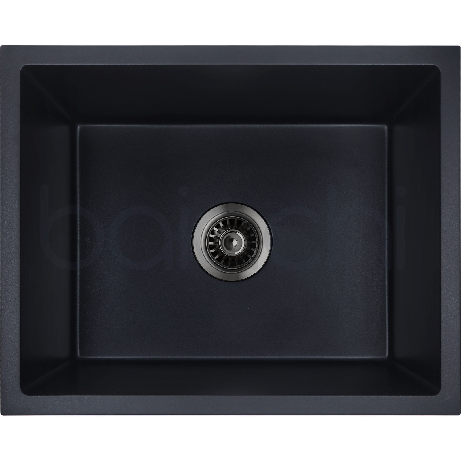 Baiachi Single Bowl Granite Kitchen Sink Black with Black Waste