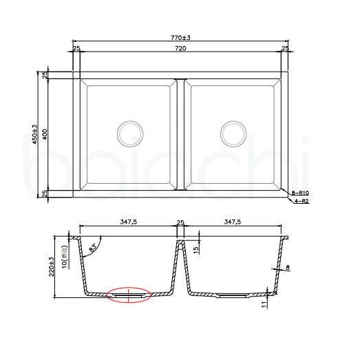 Baiachi Double Bowl Granite Kitchen Sink Black