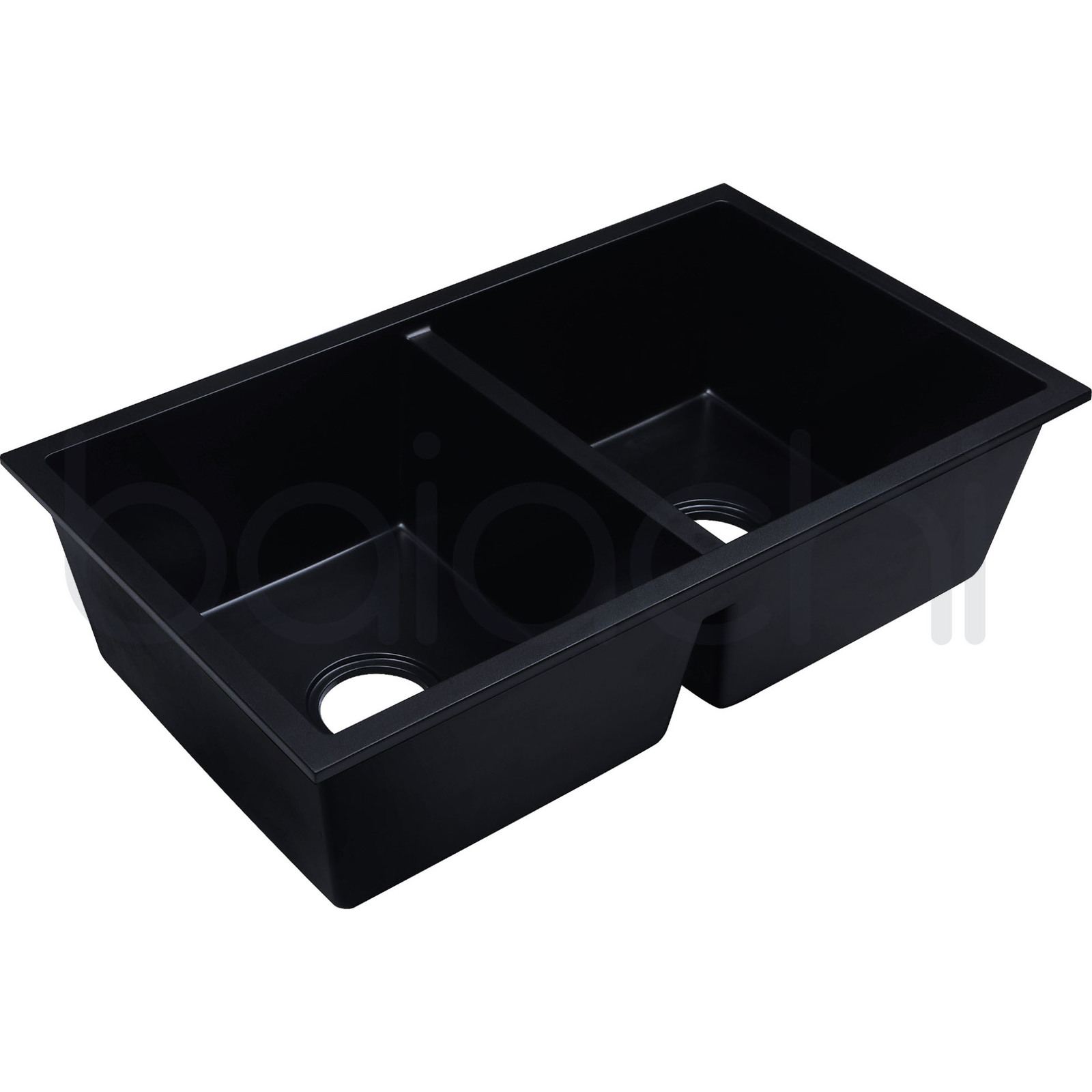 Baiachi Double Bowl Granite Kitchen Sink Black