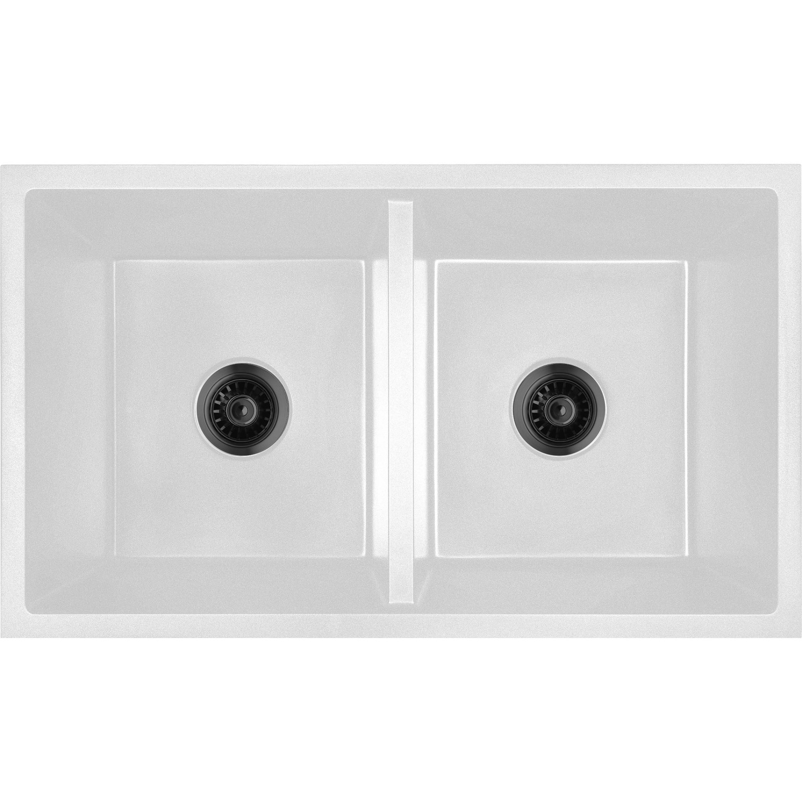 Baiachi Double Bowl Granite Kitchen Sink White