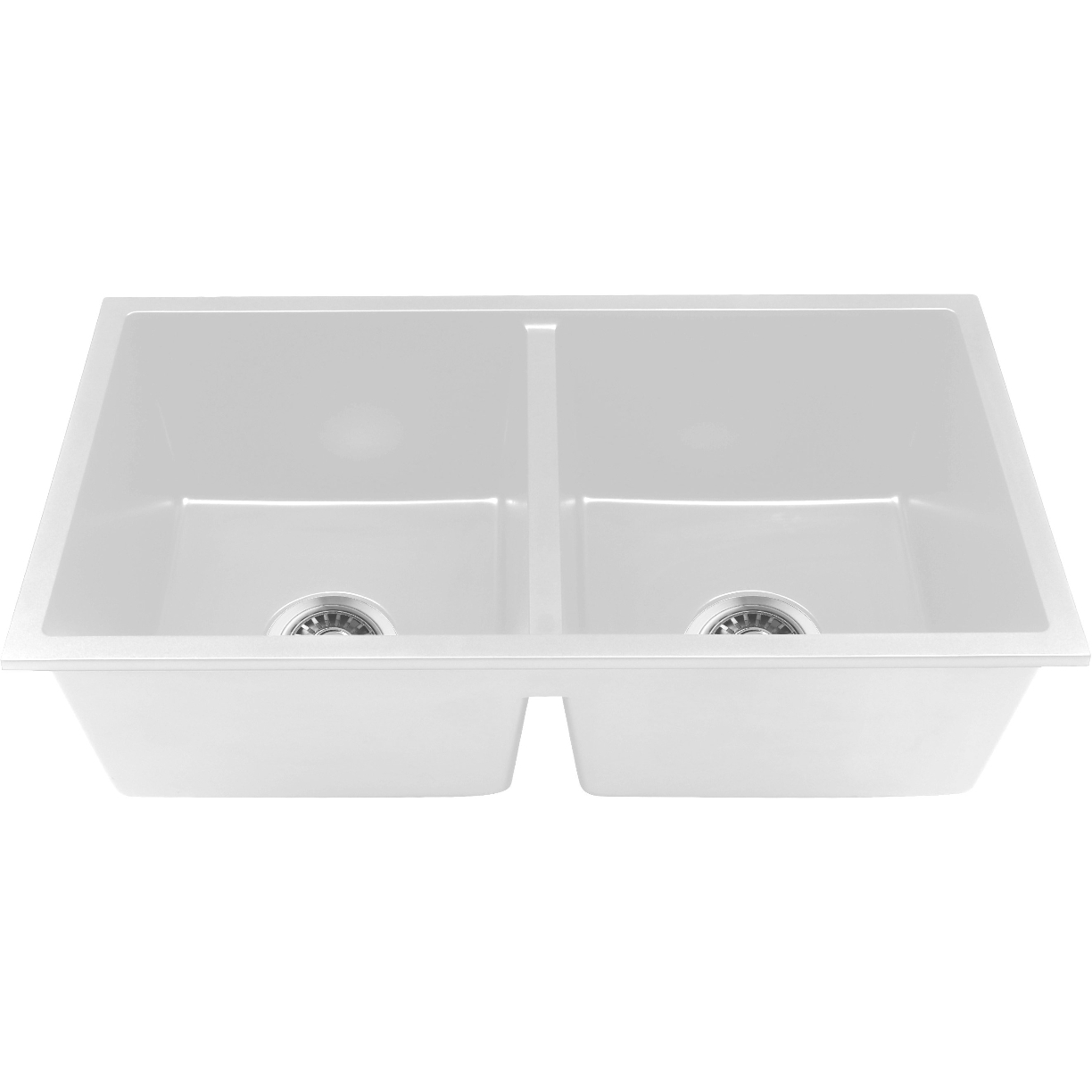 Baiachi Double Bowl Granite Kitchen Sink White