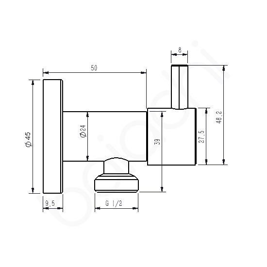 Baiachi Mini Cistern Stop Chrome