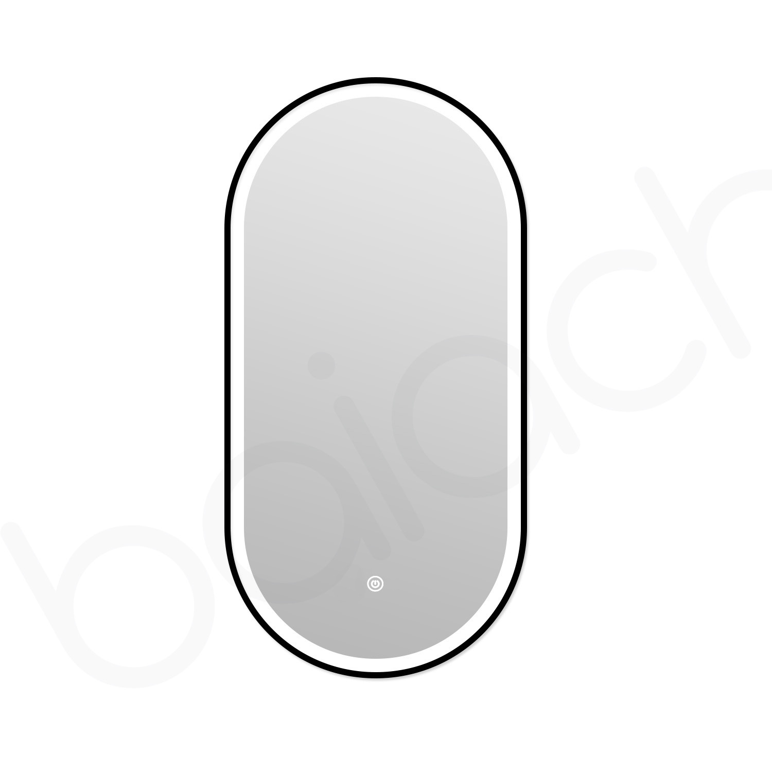 Baiachi LED Oval 450mmx900mm Frame Mirror Matte Black