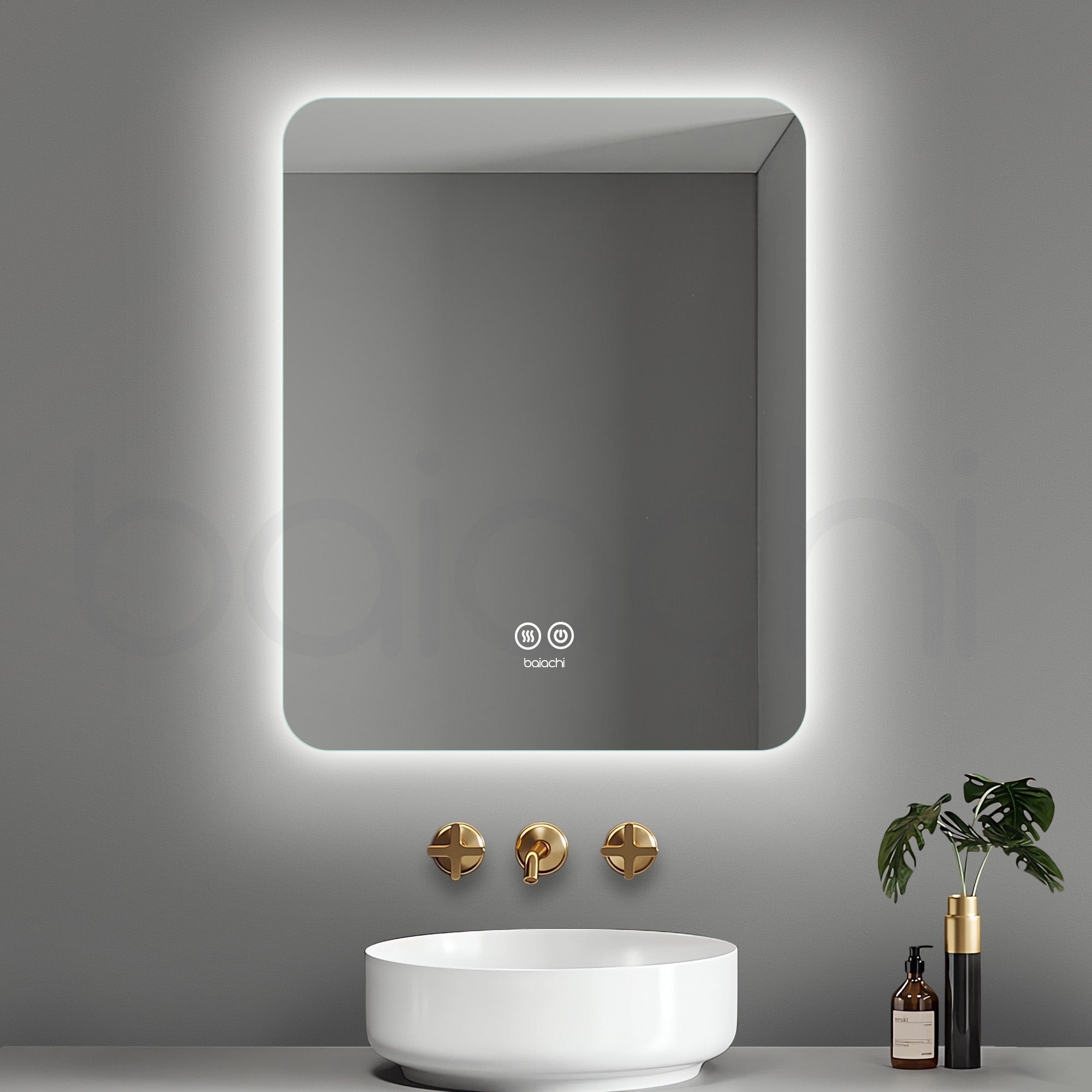 Baiachi LED Square 600x750mm Backlit Anti-Fog Mirror