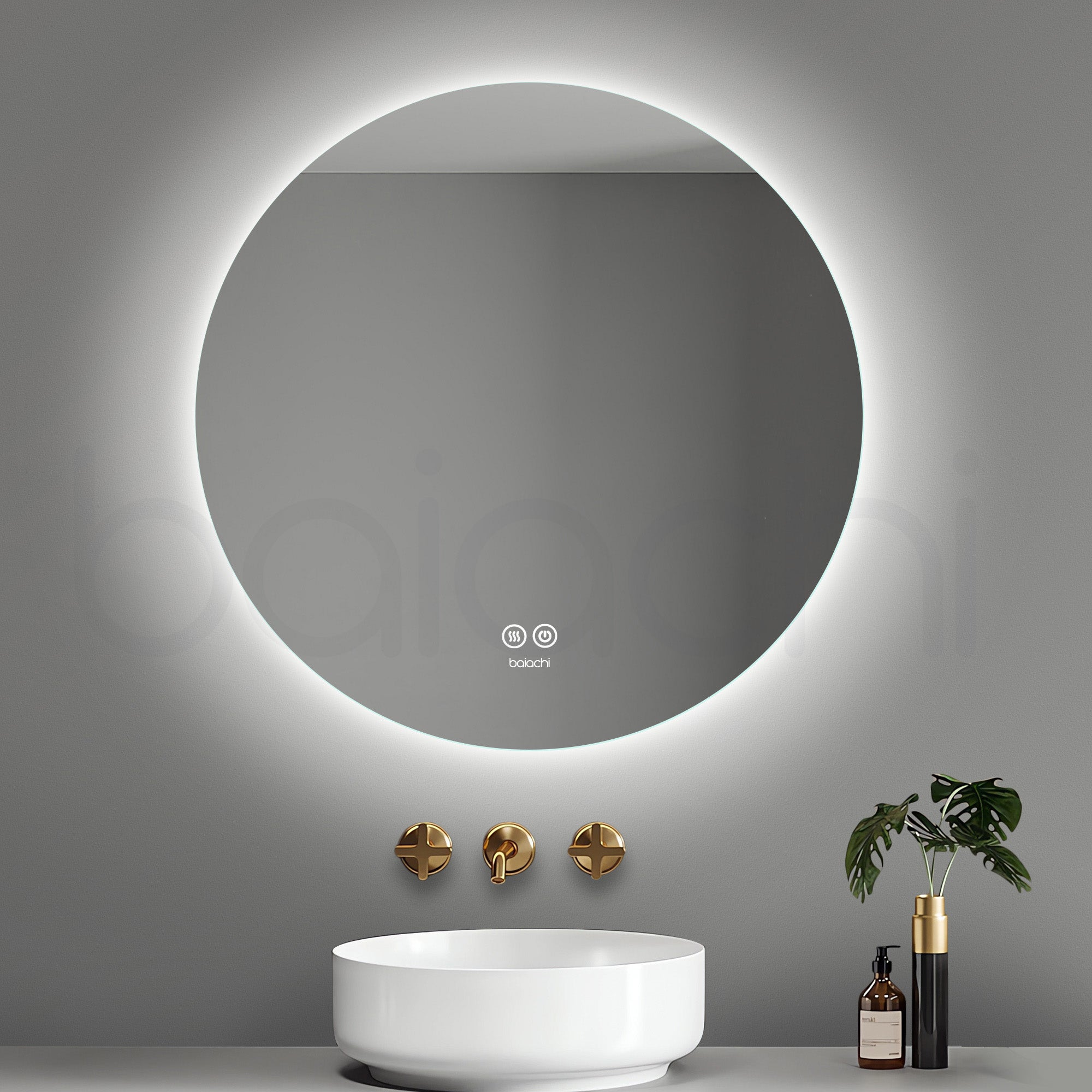 Baiachi LED Round 750mm Backlit Anti-Fog Mirror