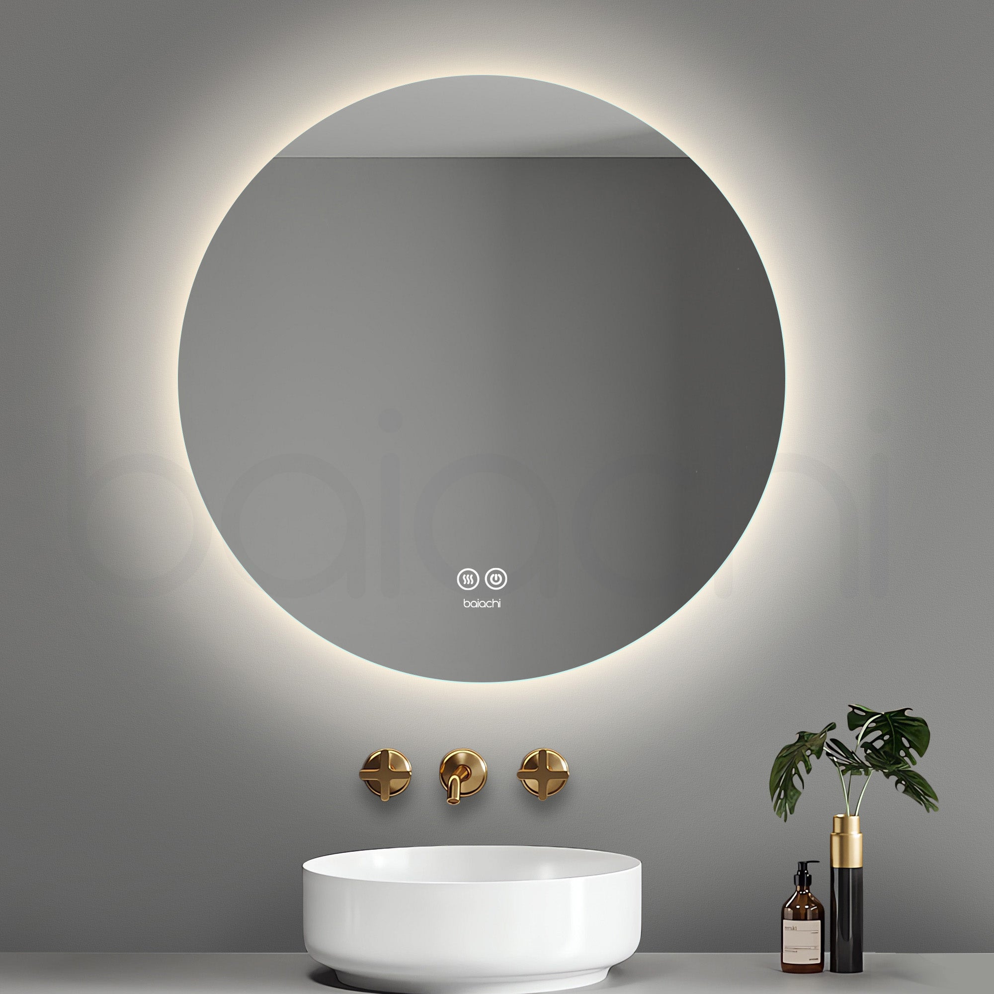 Baiachi LED Round 750mm Backlit Anti-Fog Mirror