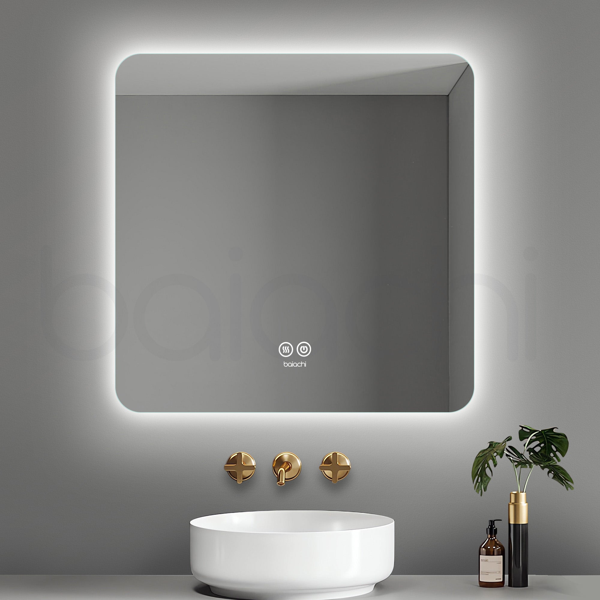 Baiachi LED Square 750x750mm Backlit Anti-Fog Mirror