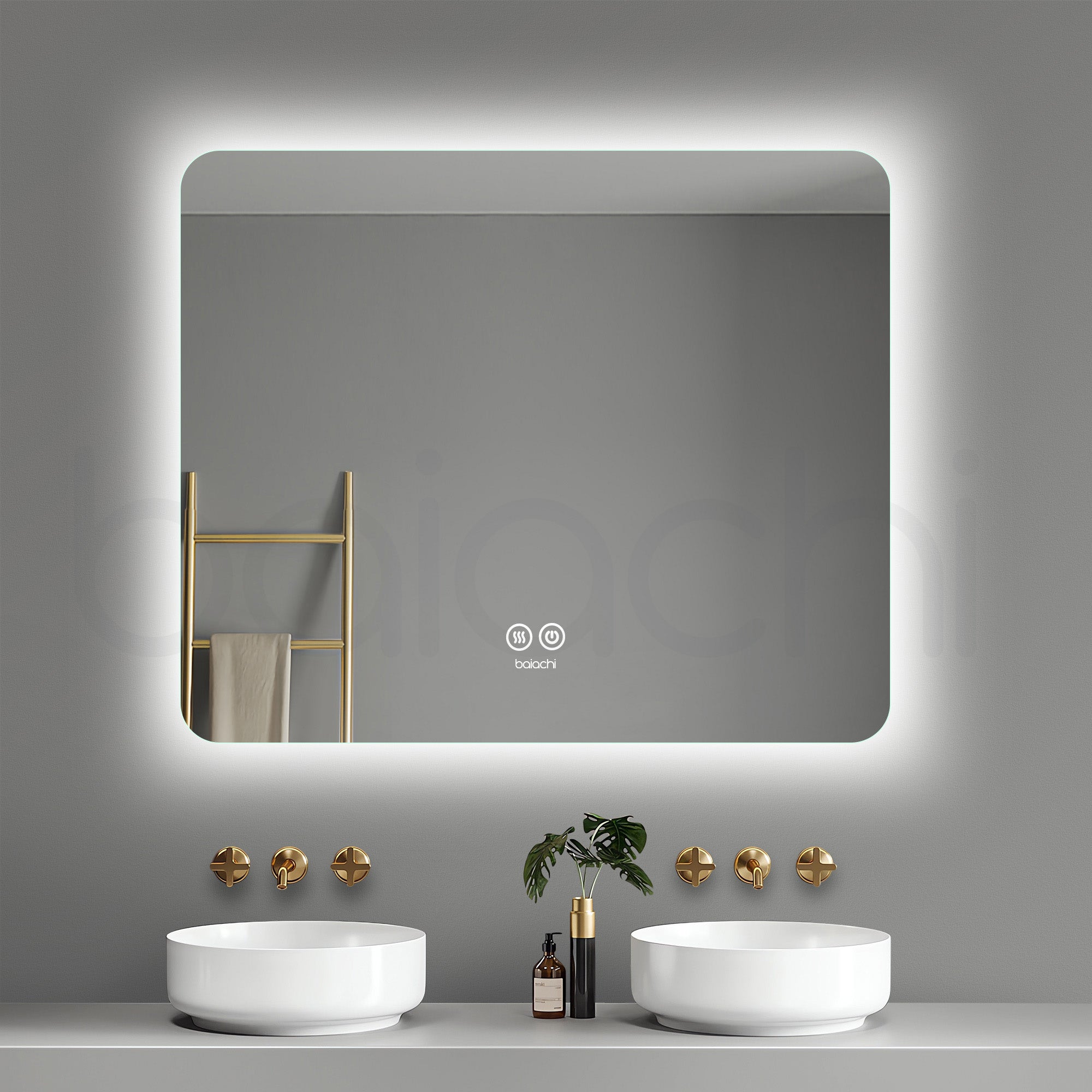 Baiachi LED Square 900x750mm Backlit Anti-Fog Mirror