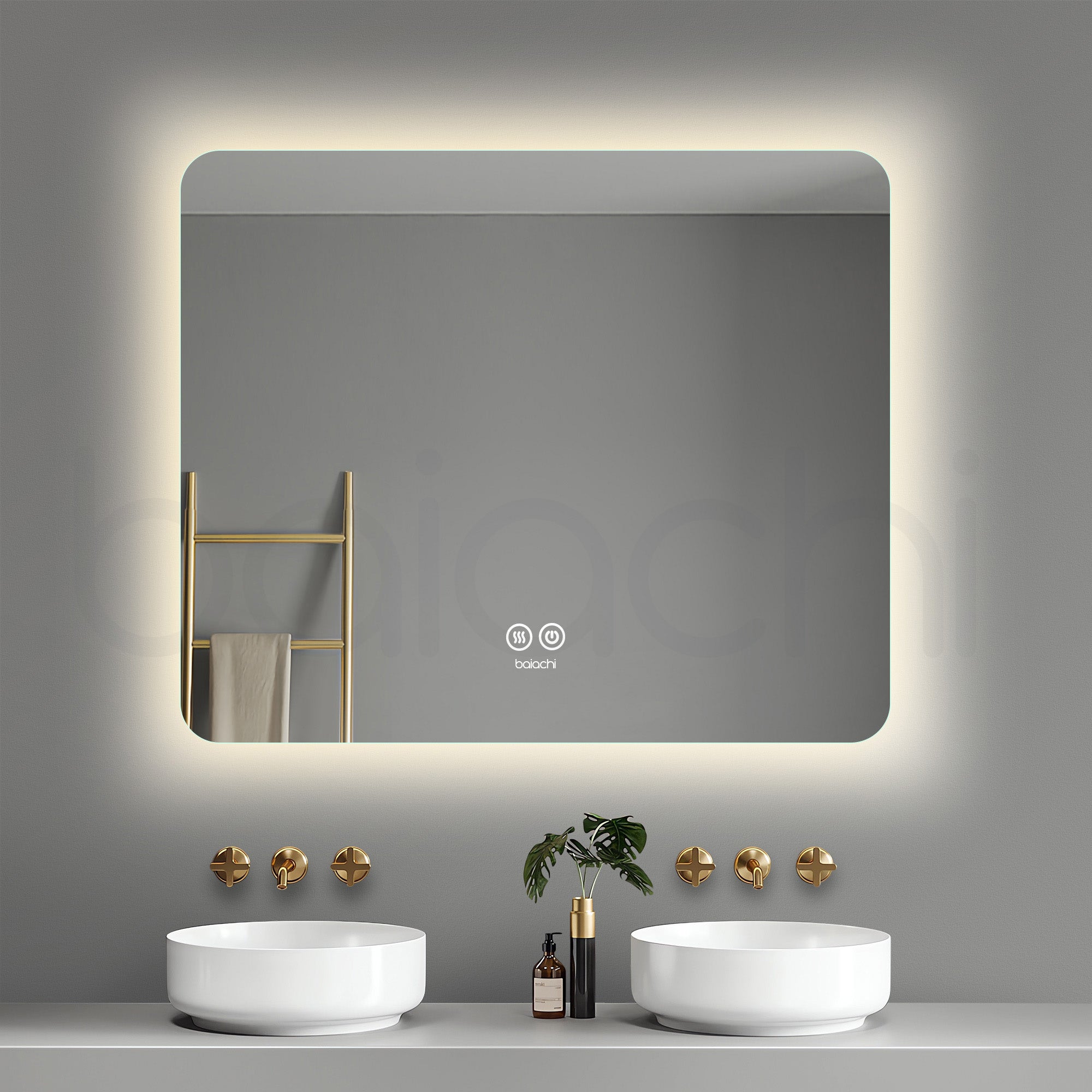 Baiachi LED Square 900x750mm Backlit Anti-Fog Mirror