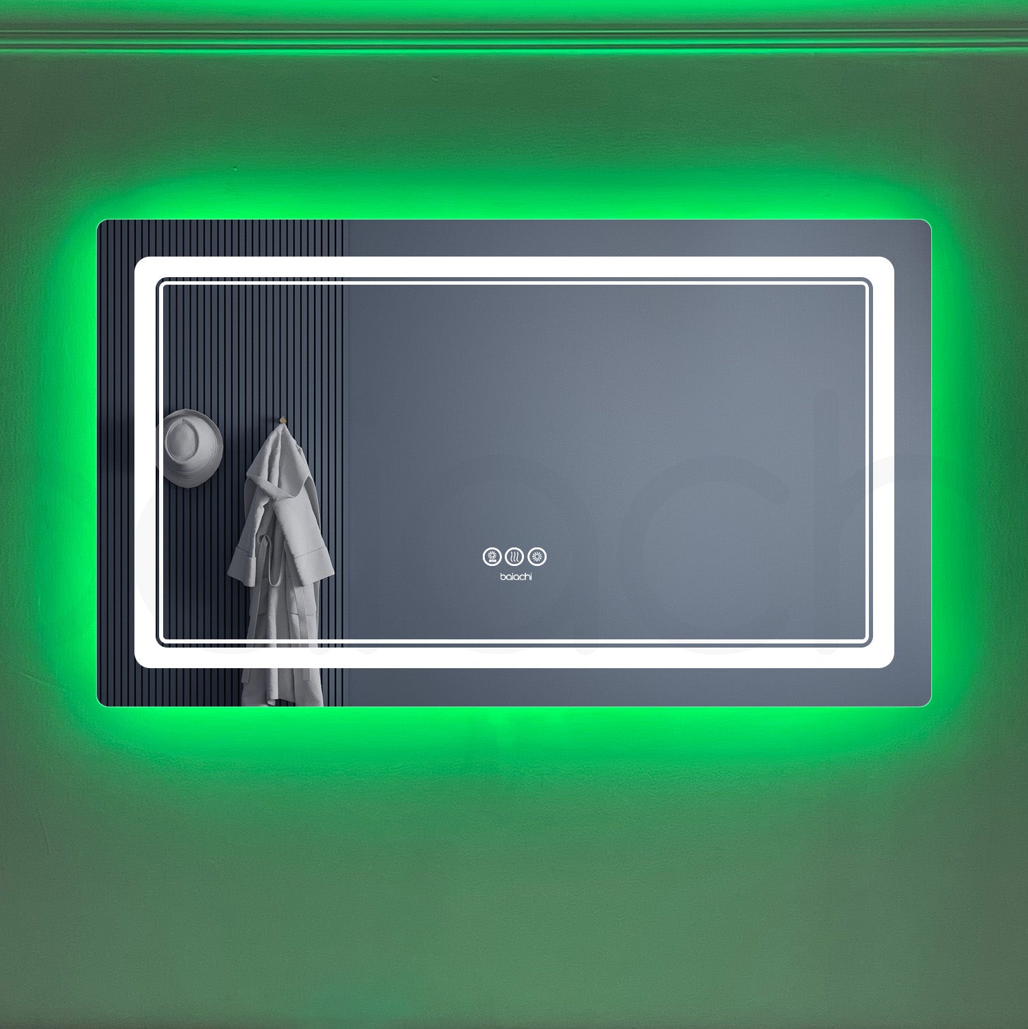 Baiachi LED Square 1200x700mm RGB Anti-Fog Mirror