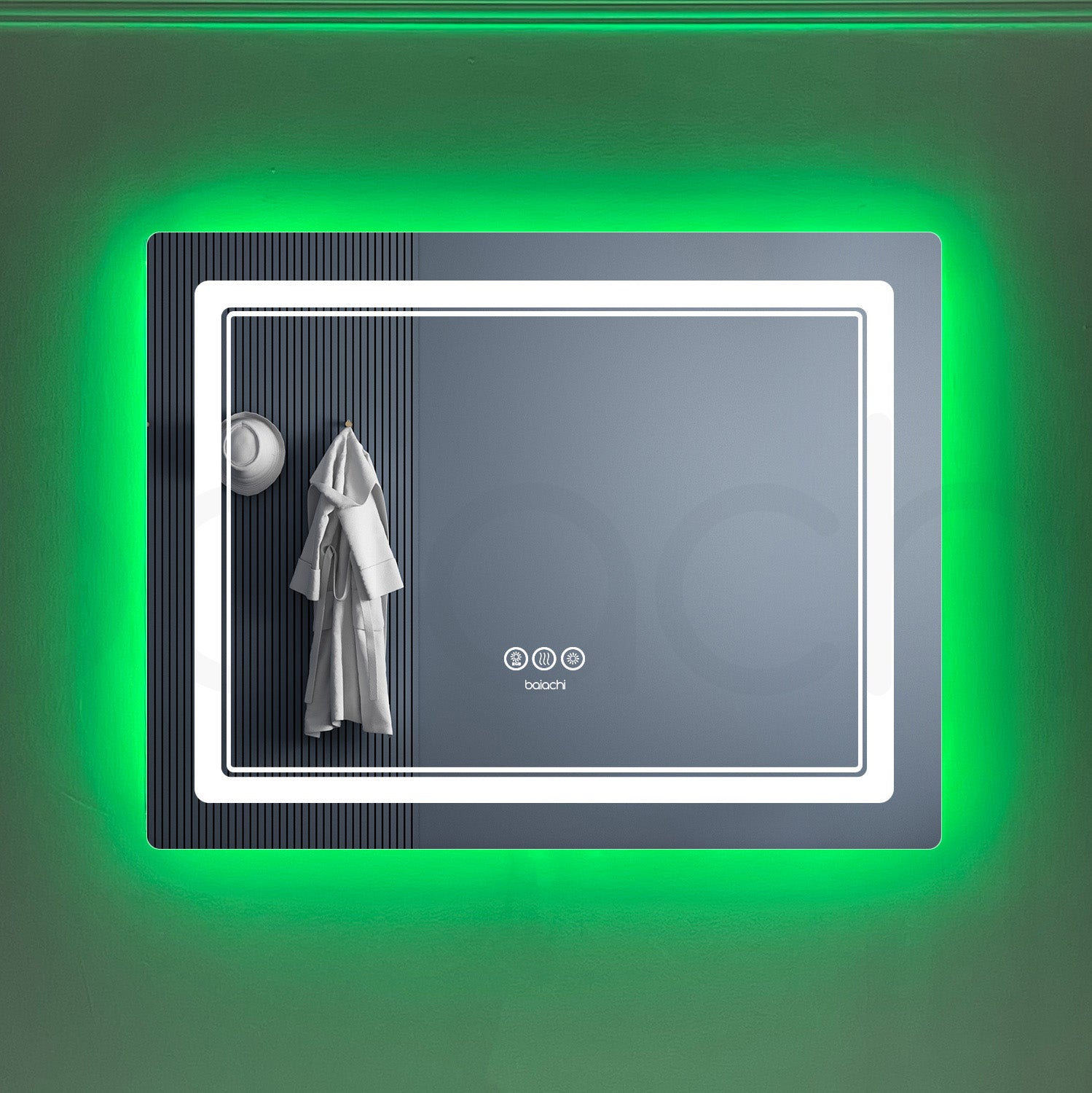 Baiachi LED Square 900x700mm RGB Anti-Fog Mirror