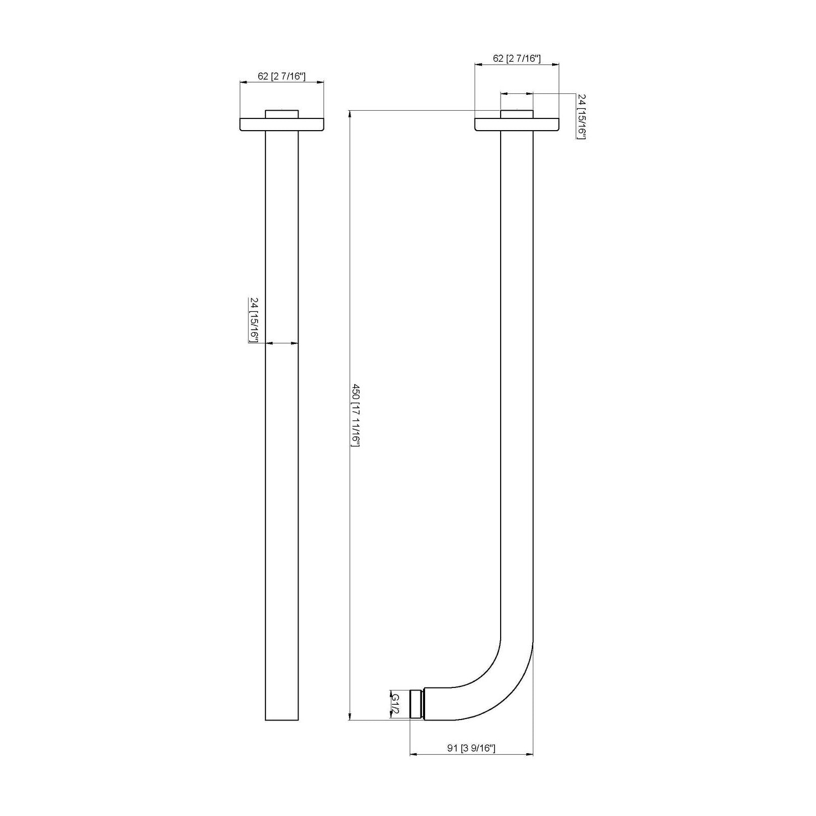 Mackenzie Square Wall Shower Arm Chrome