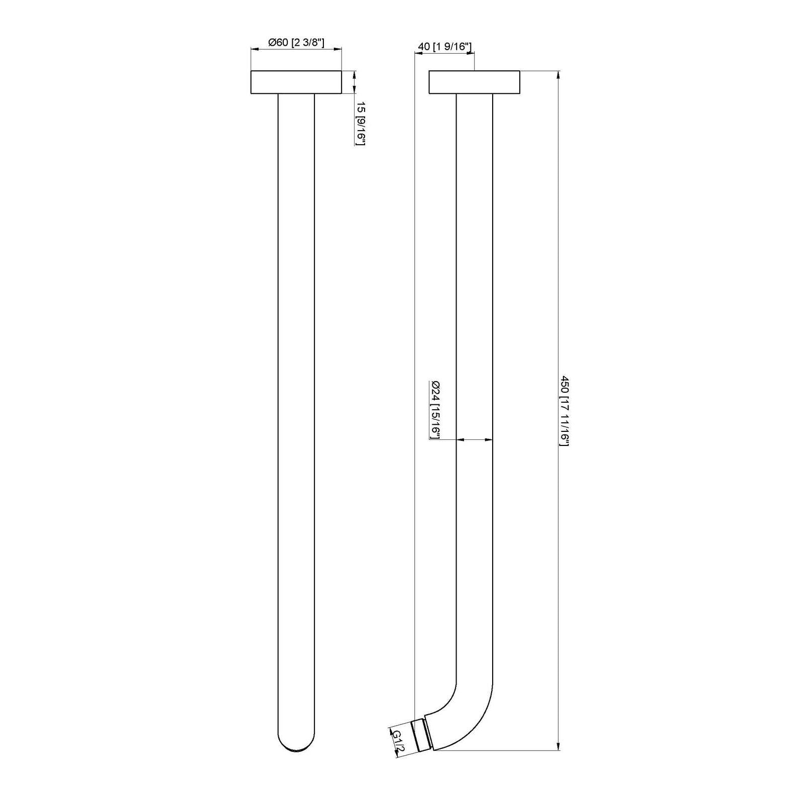 Moreton Round Wall Shower Arm Matte Black