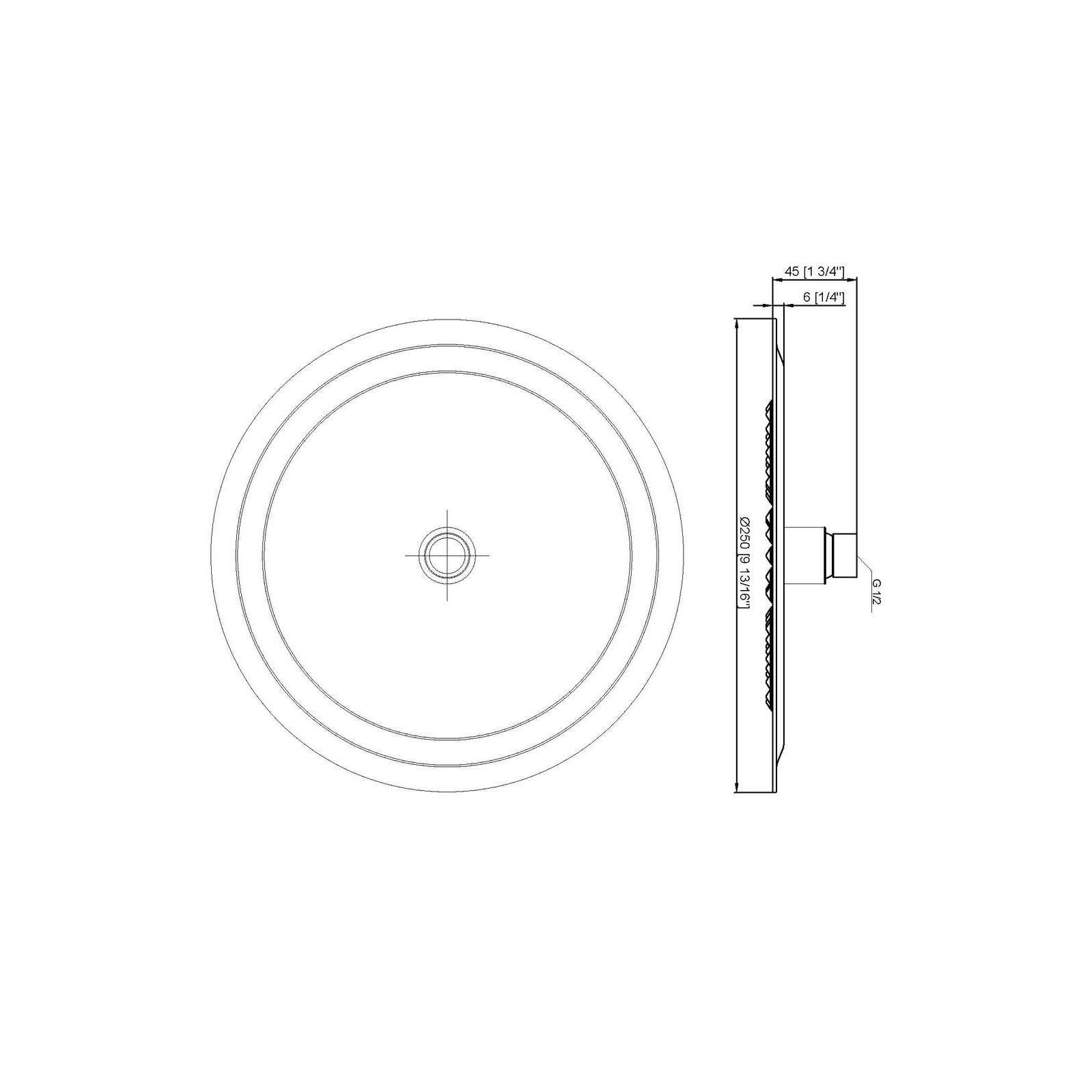 Moreton Round Stainless Steel Shower Head 250mm Chrome