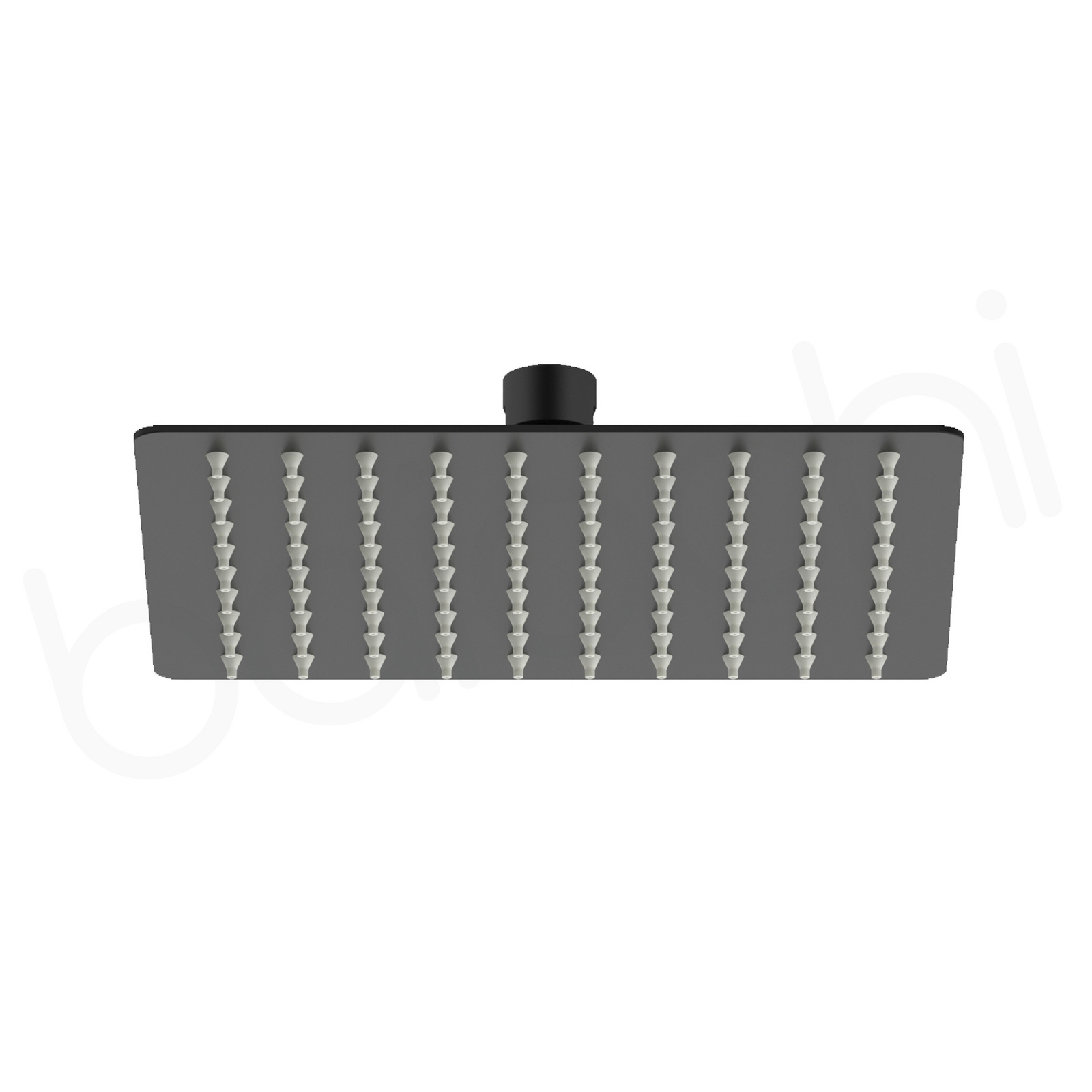 Mackenzie Square Stainless Steel Shower Head 200mm Matte Black