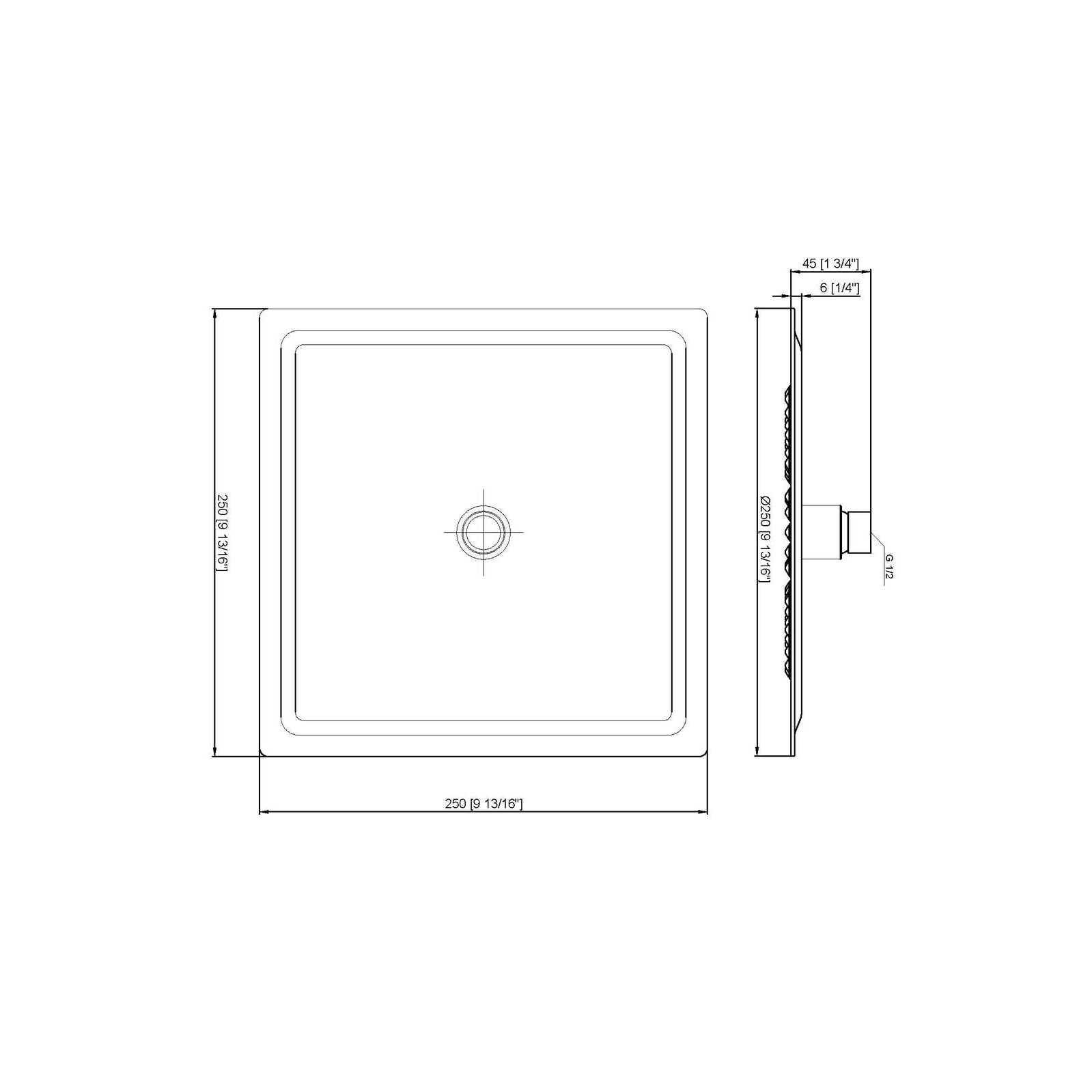 Mackenzie Square Stainless Steel Shower Head 250mm Chrome