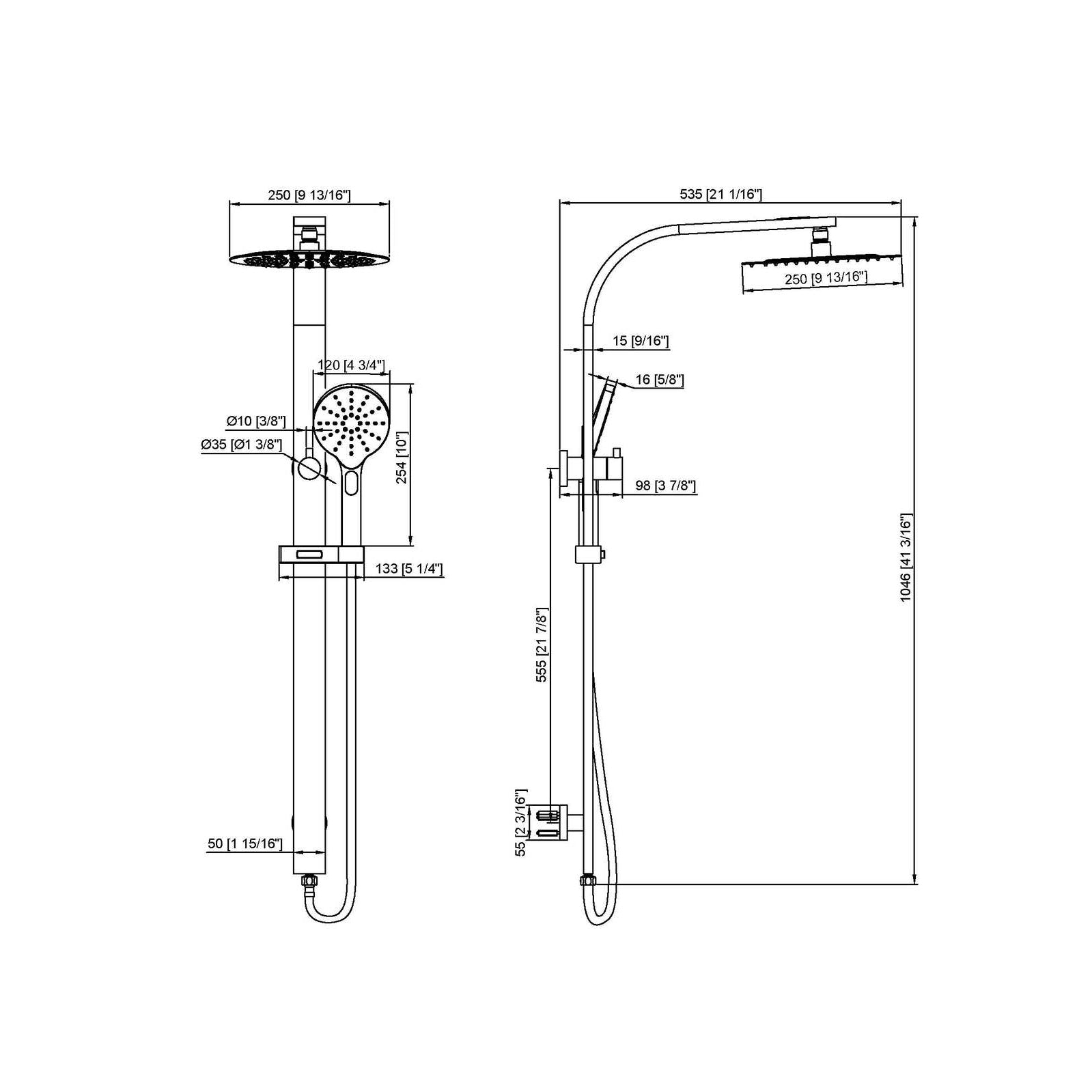 Hamilton Multi Function Shower Matte Black