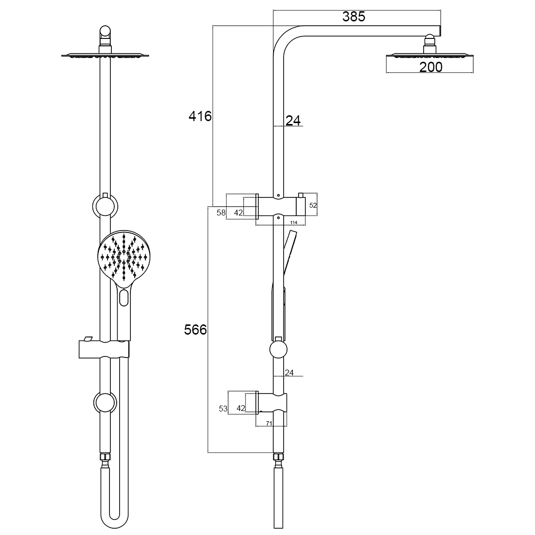 Moreton Round Multi Function Shower Brushed Gold