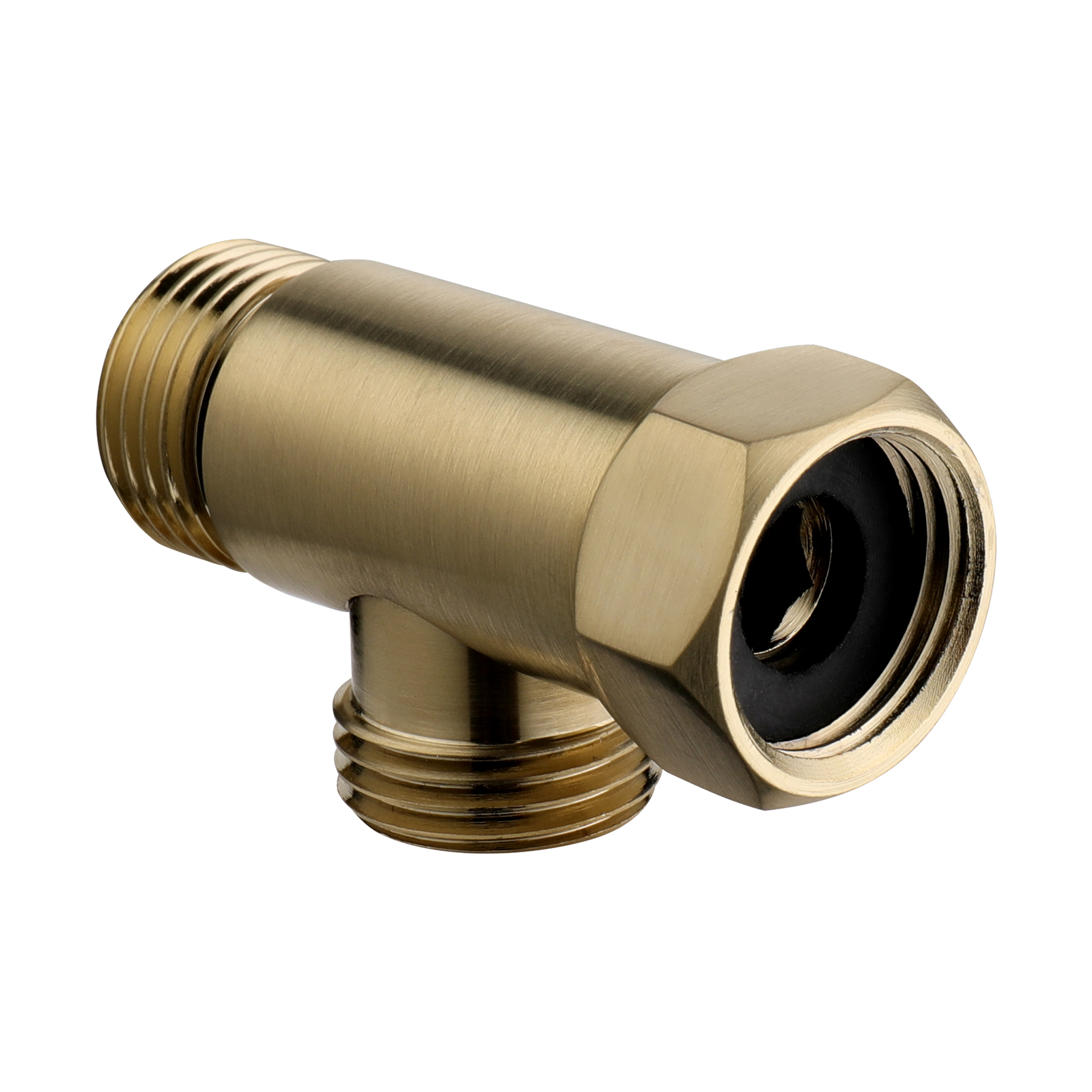 1/2 Union BSP FMM Thread Tee Type 3 Way Brass Pipe Fitting Adapter Coupler Connector Brushed Gold