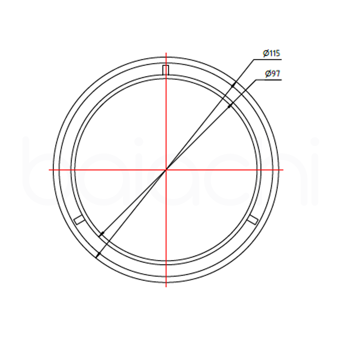 Baiachi 115mm Round Tile Insert Floor Waste 90mm outlet Gun Metal