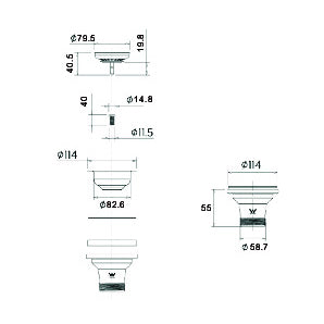 Baiachi Sink Waste Basket Gun Metal