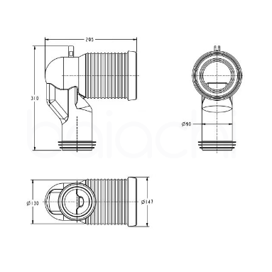 TOILET S-TRAP CONNECTOR PIPE ADAPTER P TO S CONVERTER BTW1A