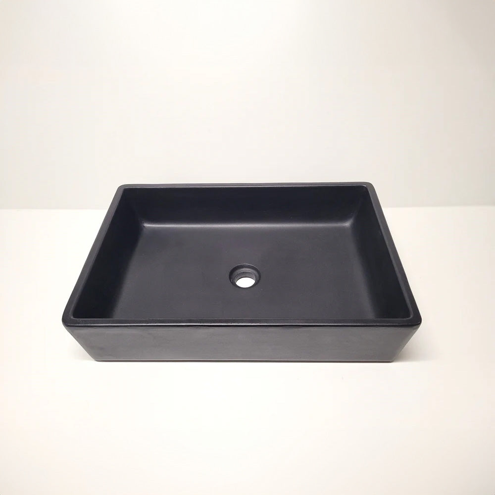 Spring Hill Designs Aila Rectangular Above Counter Concrete Basin Ebony