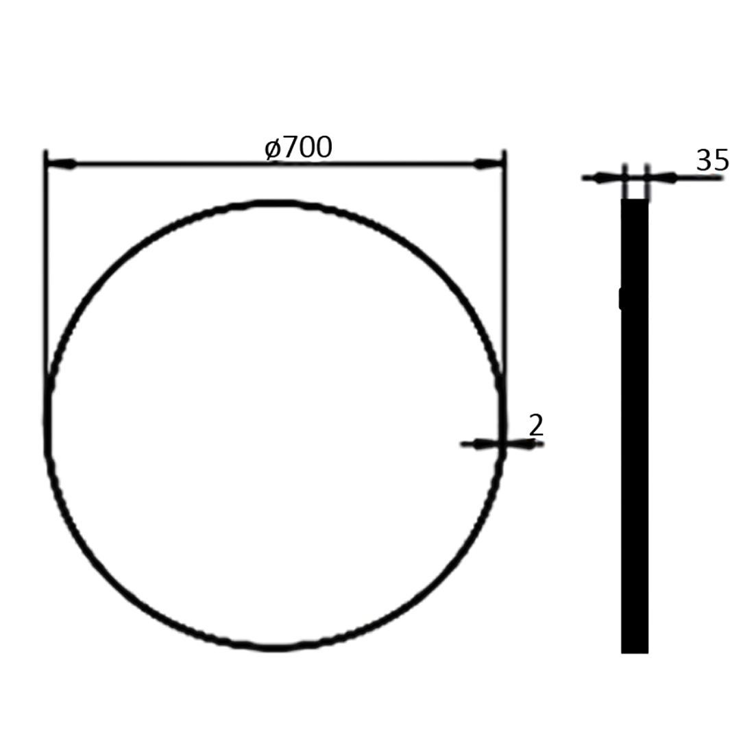 Otus Round Stainless Steel Frame Mirror Matte Black