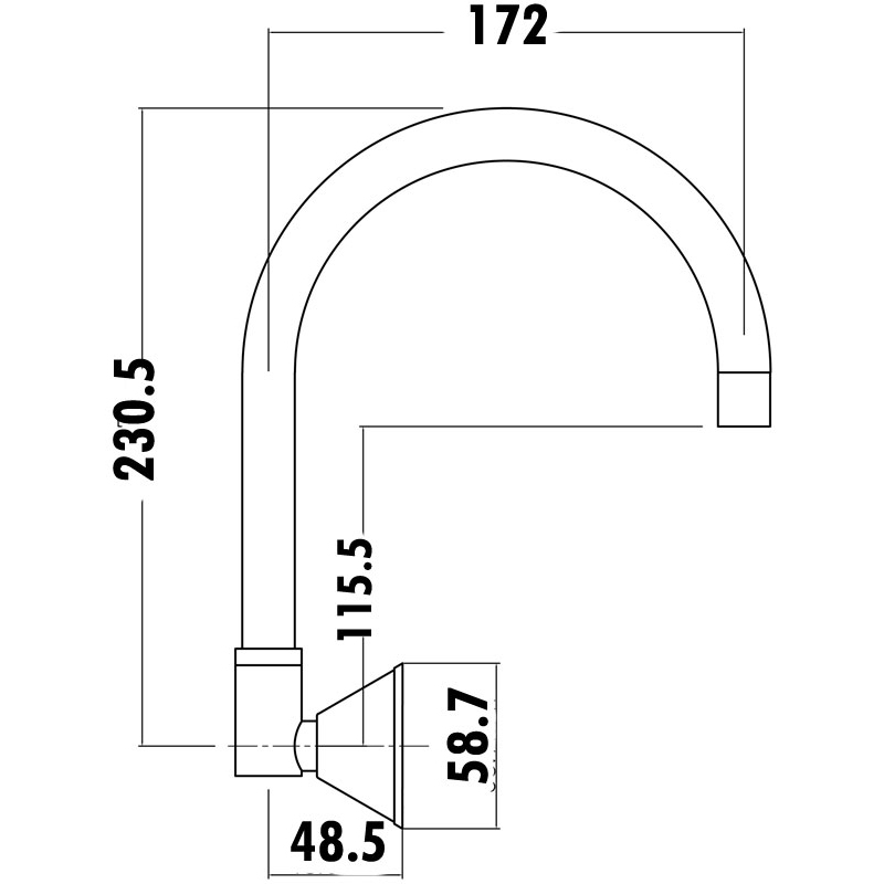 Wall Swivel Spout Chrome