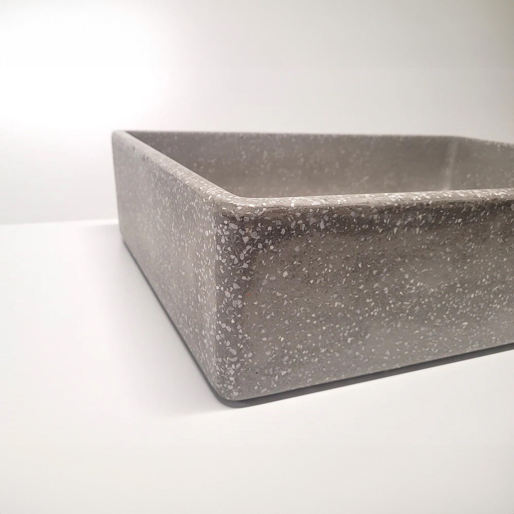 Spring Hill Designs Aila Rectangular Above Counter Concrete Basin Grey Terrazzo