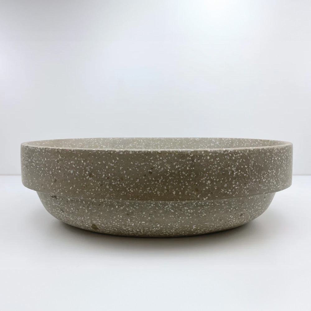 Spring Hill Designs Calista Oval Semi Inset Concrete Basin Grey Terrazzo