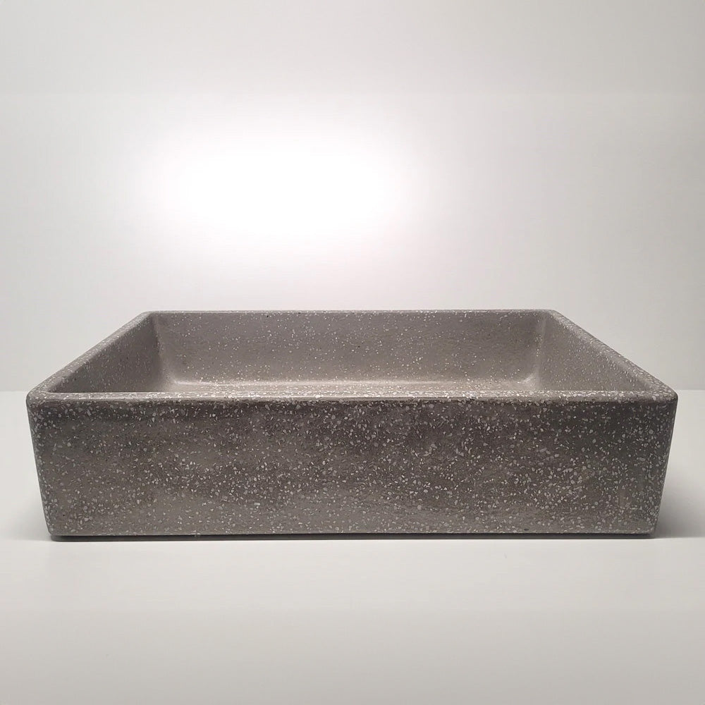 Spring Hill Designs Aila Rectangular Above Counter Concrete Basin Grey Terrazzo