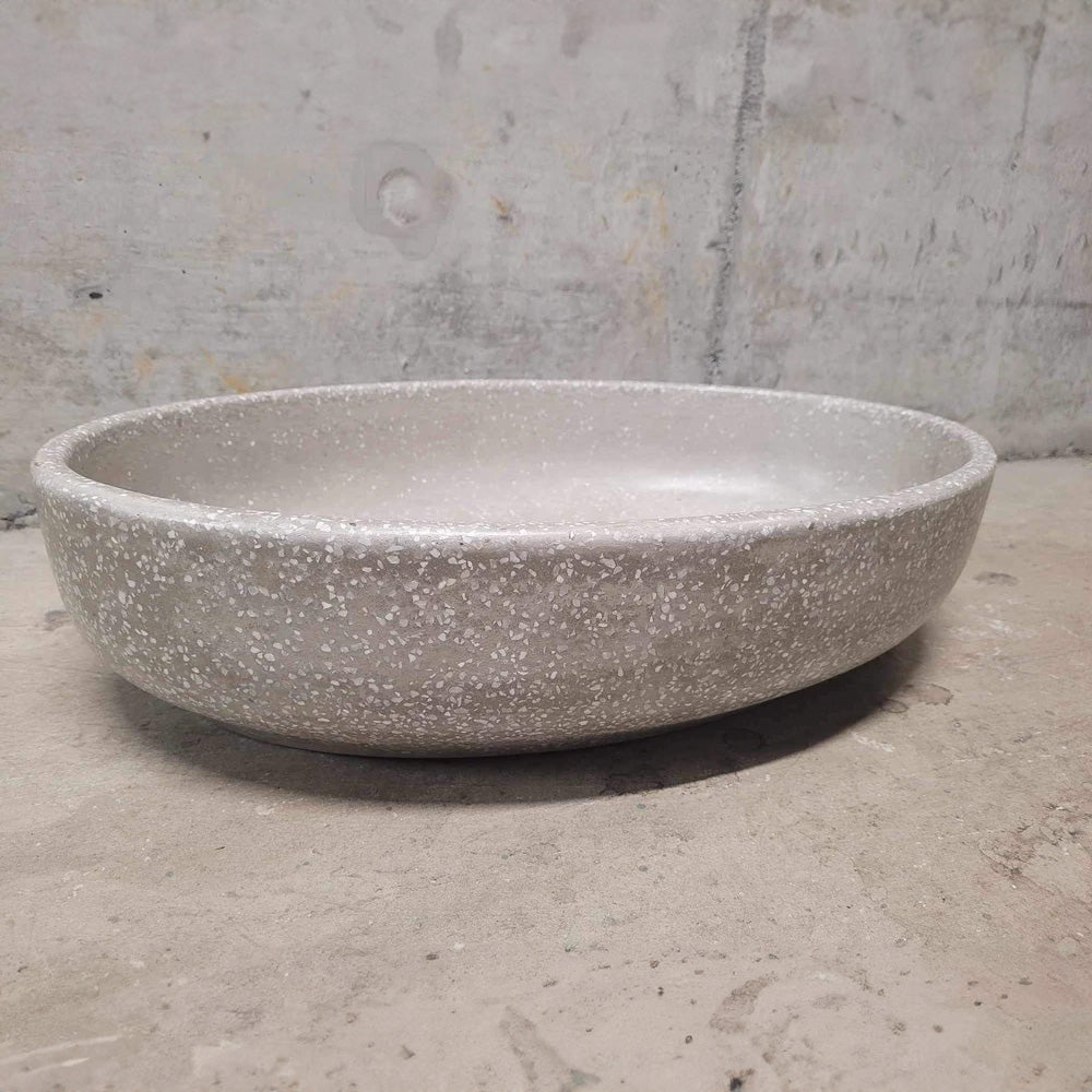 Spring Hill Designs Helia Oval Above Counter Concrete Basin Grey Terrazzo