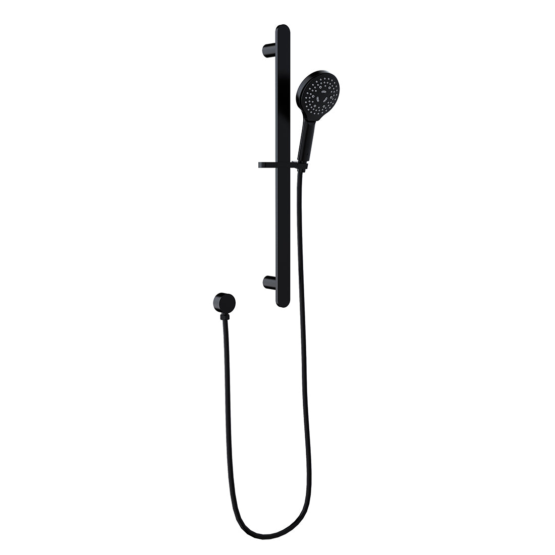 Kara Round Sliding Shower Set Matte Black