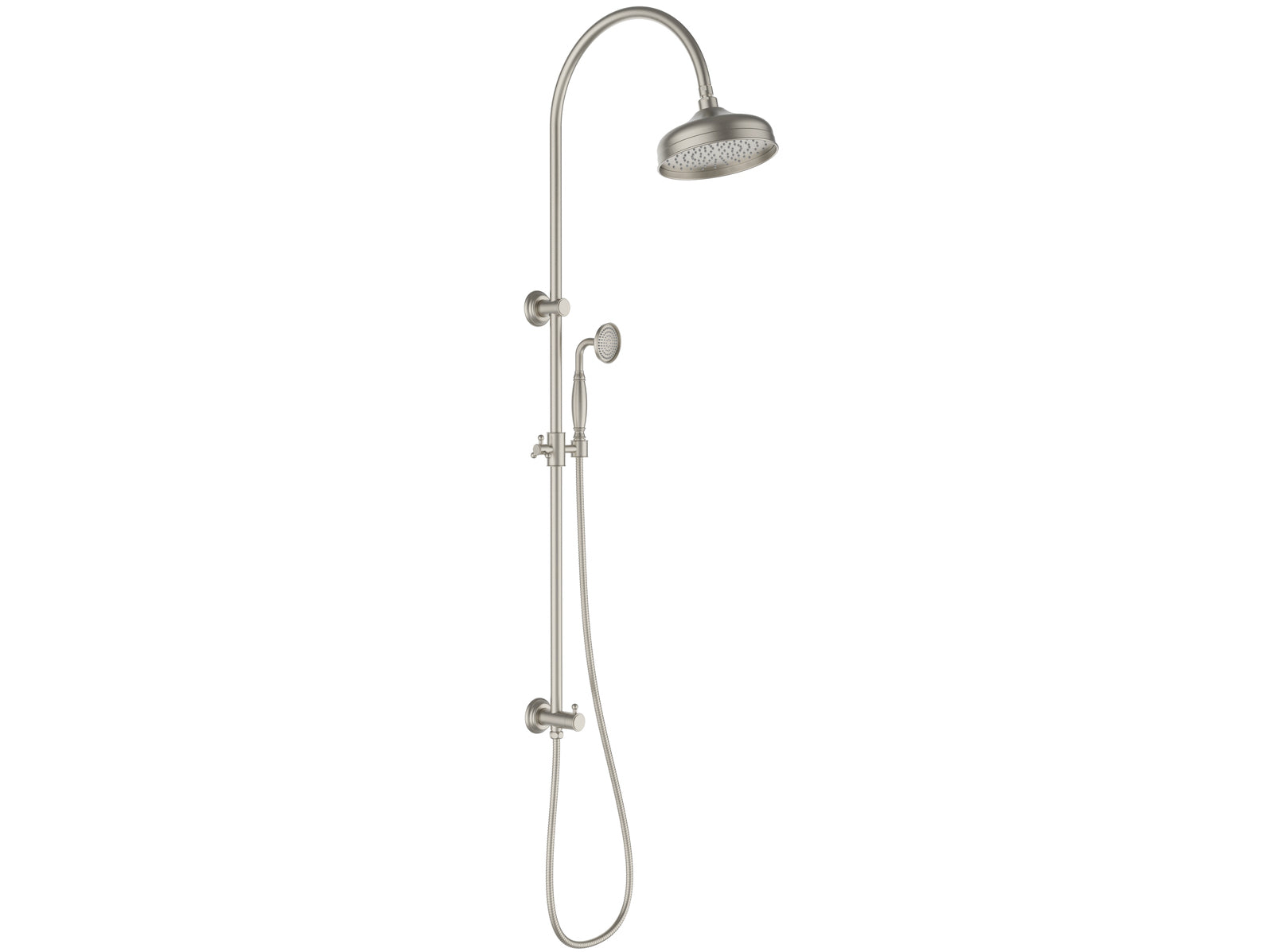 Ikon Clasico round multi function shower Combo Brushed Nickel